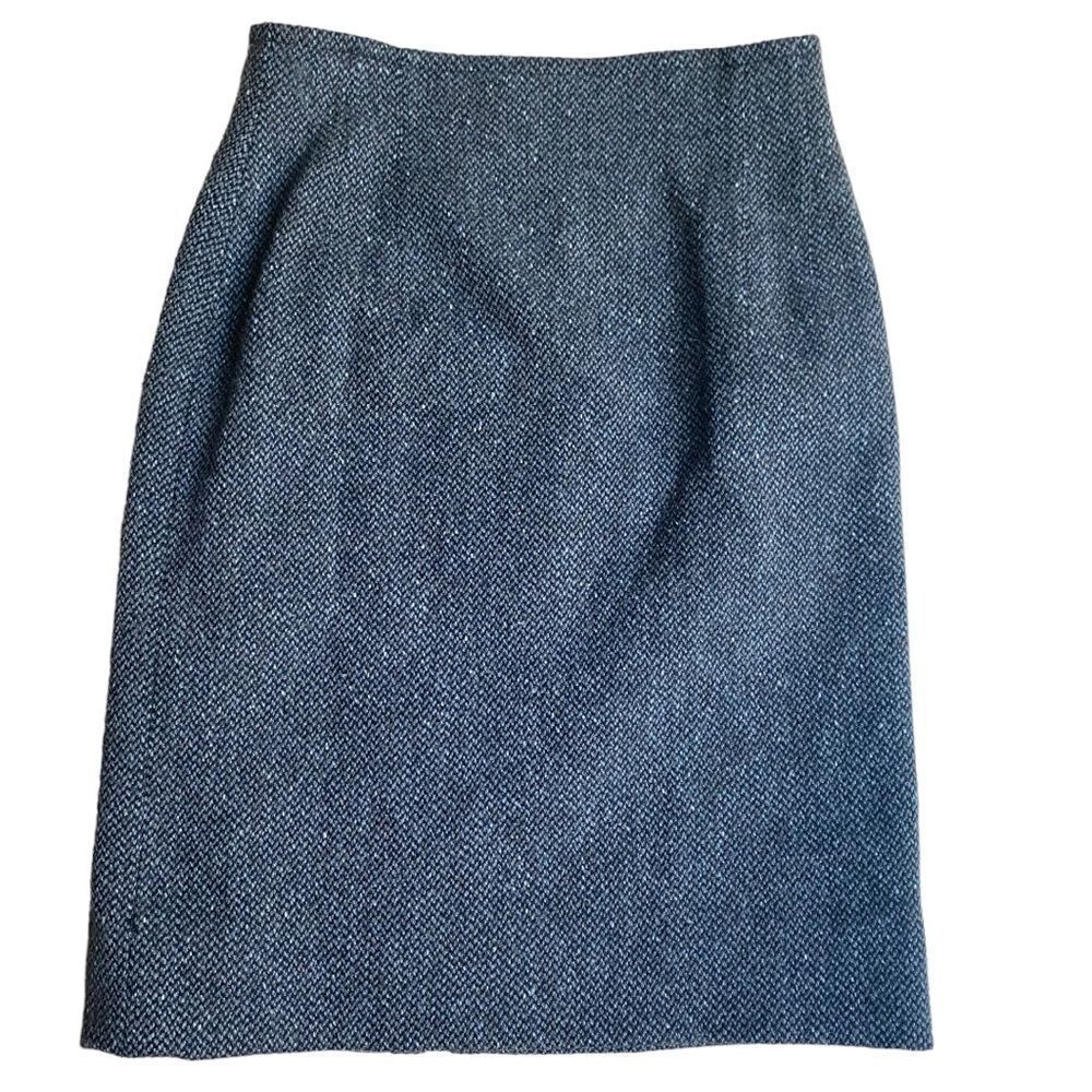 Rena Lange Brown Tweed Wool Pencil Skirt